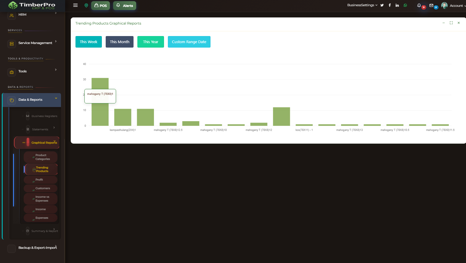Advanced inventory search filters